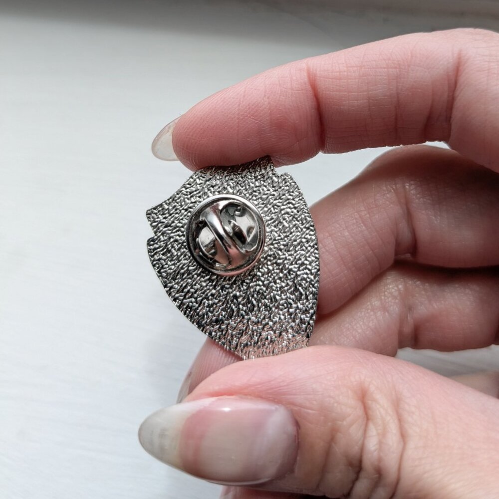 Survive Silver and Black Metal Enamel Shield Pin - Occult, Alchemy, Goth, Witchy - Picture 3 of 3